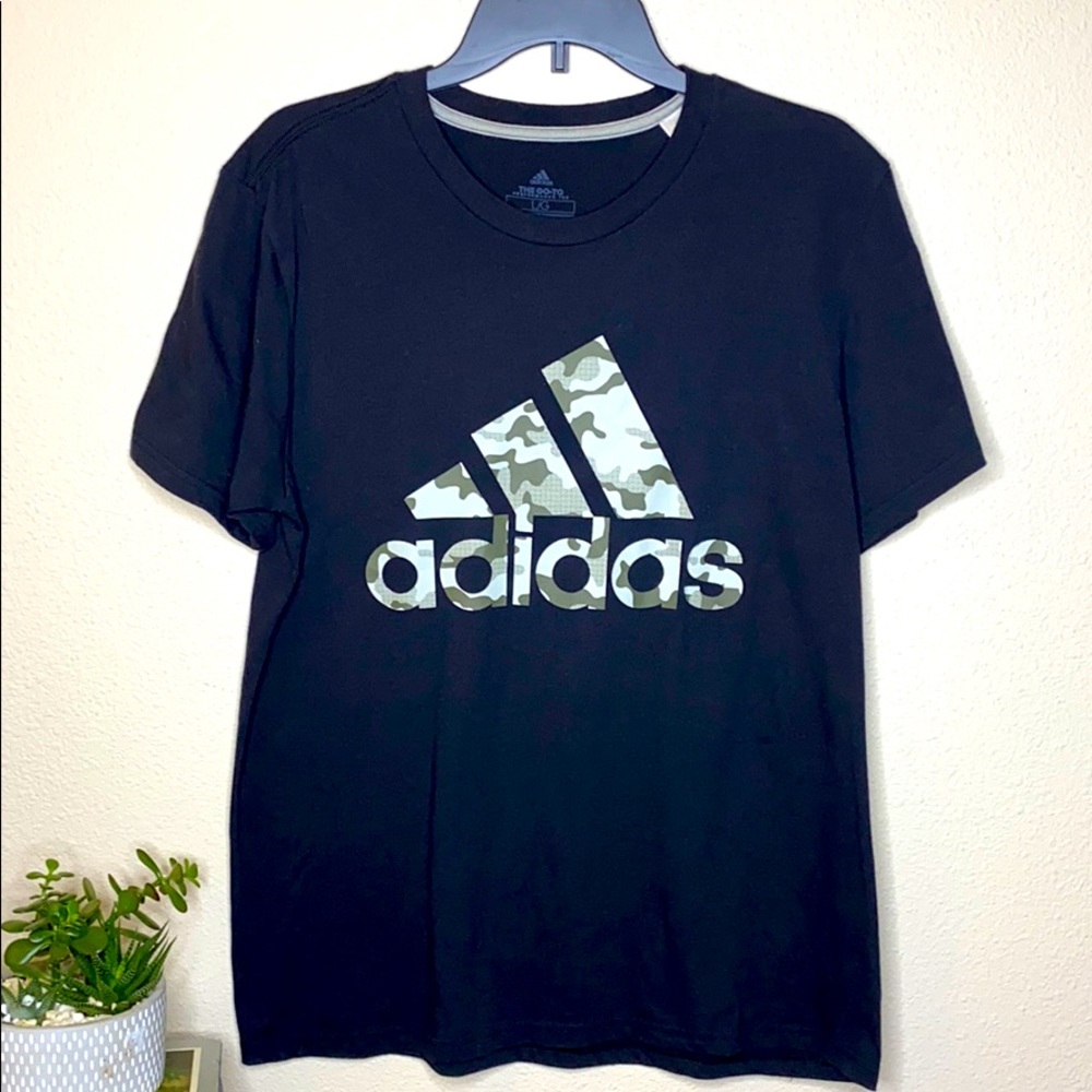 Adidas Camo Logo Performance Tee Men’s Large